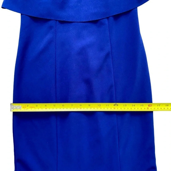 DECODE 1.8 Royal Blue & Gold Chain Halter Mermaid Formal Evening Dress Size 4 - Picture 13 of 16